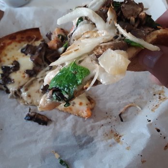 Blue Line Pizza - Leftover wild mushroom (my fave) and blue line (not my fave) - Pizza Near Me - Campbell, California Blue Line Pizza - Leftover wild mushroom (my fave) and blue line (not my fave) - Pizza Near Me - Campbell, California