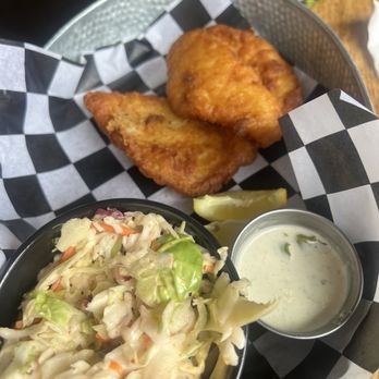 Steamworks Brewing Company - Fish and chips (side salad instead of chips) - American Near Me - Durango, Colorado Steamworks Brewing Company - Fish and chips (side salad instead of chips) - American Near Me - Durango, Colorado
