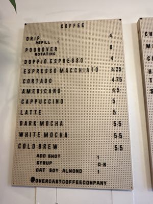 Menu photo 2 Overcast Coffee Seattle, WA Menu photo 2 Overcast Coffee Seattle, WA