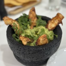 Mariscos El Submarino - Molcajete Norteño - guacamole with fried octopus