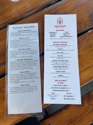 Menu photo 1 Grain Station Brew Works McMinnville, OR