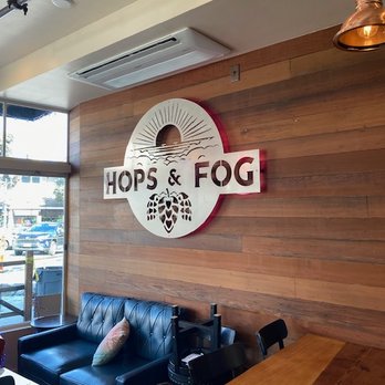 Hops And Fog Brewing - Interior Sign - Breweries Near Me - Pacific Grove, California Hops And Fog Brewing - Interior Sign - Breweries Near Me - Pacific Grove, California