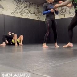 Gracie Barra - Myself, a training partner the mats at a Christmas open mat