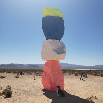 Seven Magic Mountains - Chaos in the Magic Montain shadow - Public Art Near Me - Las Vegas, Nevada