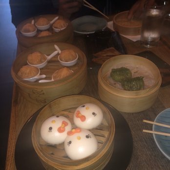 Dynasty Dim Sum - Hello Kitty Bun (delicious), Vegetable Dumpling, and Spicy Soup Dumpling - mediocre - Dim Sum Near Me - New York, New York Dynasty Dim Sum - Hello Kitty Bun (delicious), Vegetable Dumpling, and Spicy Soup Dumpling - mediocre - Dim Sum Near Me - New York, New York