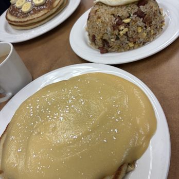 Café Kalawe - Chantilly pancake and lup cheong fried rice - Breakfast & Brunch Near Me - Kaneohe, Hawaii Café Kalawe - Chantilly pancake and lup cheong fried rice - Breakfast & Brunch Near Me - Kaneohe, Hawaii
