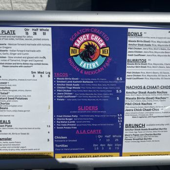 Saucy Chick Indi-Mex Eatery - Menu - Indian Near Me - Pasadena, California