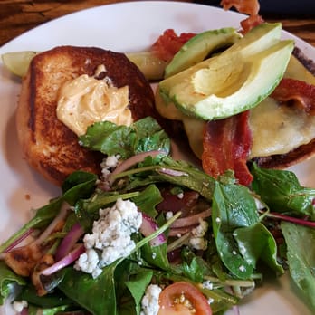Café Hollander Hilldale - Burger and house salad (blue cheese) - American Near Me - Madison, Wisconsin Café Hollander Hilldale - Burger and house salad (blue cheese) - American Near Me - Madison, Wisconsin