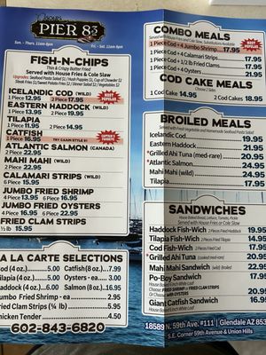 Menu photo 8 Oscar's Pier 83 Glendale, AZ