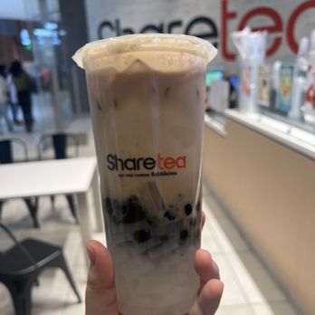 Sharetea - Black Pearl Milk Tea with Lychee Jelly, Light Ice, 30% Sweetness - Bubble Tea Near Me - Santa Clara, California