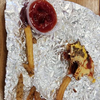 Five Guys - a hot dog and french fries with ketchup - Burgers Near Me - Lewis Center, Ohio Five Guys - a hot dog and french fries with ketchup - Burgers Near Me - Lewis Center, Ohio