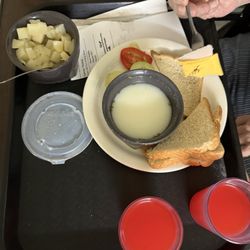Fiesta Park Wellness and Rehabilitation - This was a ham and cheese sandwich. The soup was a baked potato soup. It was cold and sour. The drinks wereKool- aid  drinks.