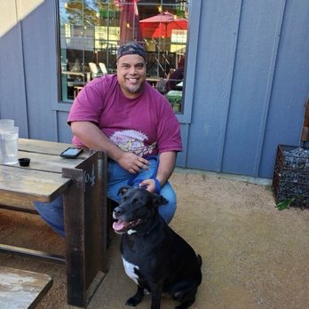 Old Town Icehouse - Lou waiting for food - Burgers Near Me - Keller, Texas