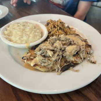 Cobalt - Grouper with Jambalaya Rice and creamy Parmesan risotto Oscar style - Seafood Near Me - Orange Beach, Alabama Cobalt - Grouper with Jambalaya Rice and creamy Parmesan risotto Oscar style - Seafood Near Me - Orange Beach, Alabama