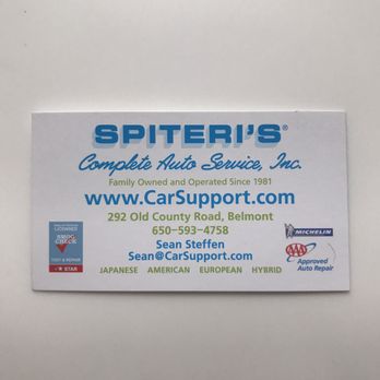 Spiteri's Complete Auto Service - Sean is great and made sure I was happy with my service and pricing. - Auto Repair Near Me - Belmont, California