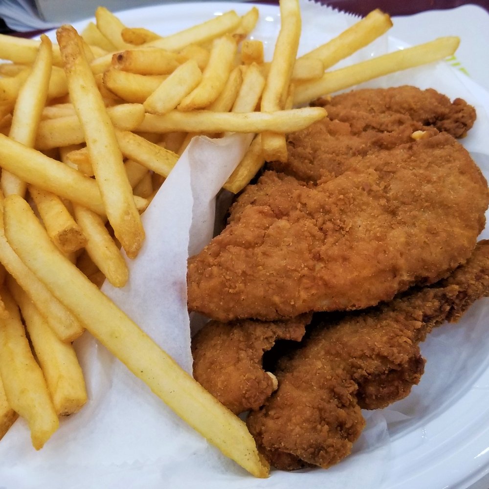 $12.50 - small chicken fingers (5) with fries $12.50 - small chicken fingers (5) with fries