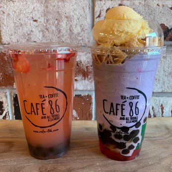 Cafe 86 - strawberry calamansi iced tea * upside down halo halo - Cafes Near Me - Mountain View, California