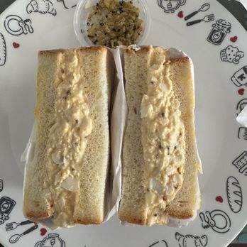 Mecha Mucho - Inside of the Tamago Sandwich and crunchy (hella good) topping. - Japanese Near Me - Sacramento, California
