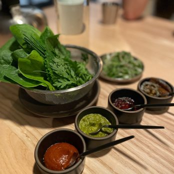 San Ho Won - assorted condiments and lettuces - Korean Near Me - San Francisco, California San Ho Won - assorted condiments and lettuces - Korean Near Me - San Francisco, California