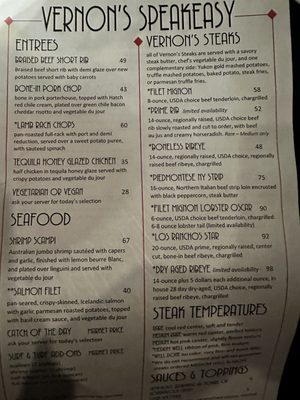 Menu photo 8 Vernon's Speakeasy Los Ranchos, NM