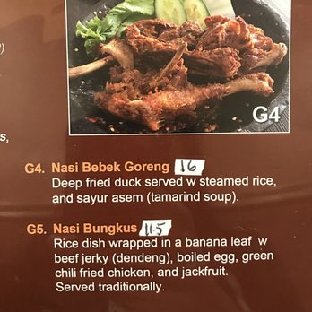 Wayang - Menu 2018 - Indonesian Near Me - Alhambra, California