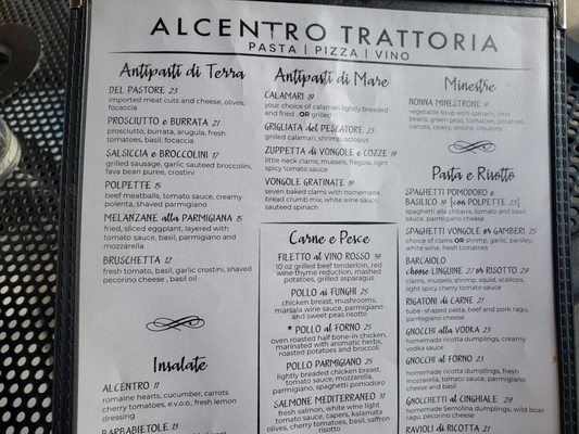 Menu photo 1 Alcentro Trattoria Bloomingdale, IL Menu photo 1 Alcentro Trattoria Bloomingdale, IL