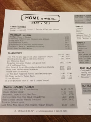Menu photo 1 Home Cafe Deli Birmingham, XWM