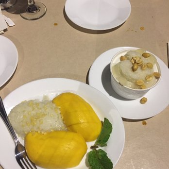 SriPraPhai Thai Restaurant - Mango sticky rice and coconut ice cream - Thai Near Me - Woodside, New York SriPraPhai Thai Restaurant - Mango sticky rice and coconut ice cream - Thai Near Me - Woodside, New York