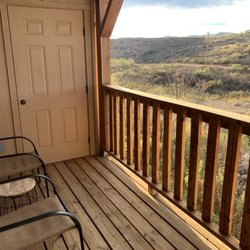 Tombstone Miners Cabins - Balcony. I don't know what that door goes to lol
