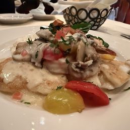 Special... Flounder, mushroom/shrimp/lemon sauce, risotto, spinach and roasted butternut squash