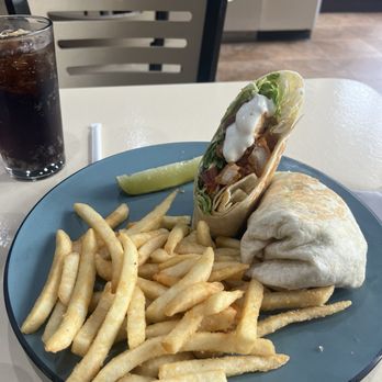 Que Deli - Buffalo chicken wrap with fries - Salad Near Me - Detroit, Michigan Que Deli - Buffalo chicken wrap with fries - Salad Near Me - Detroit, Michigan