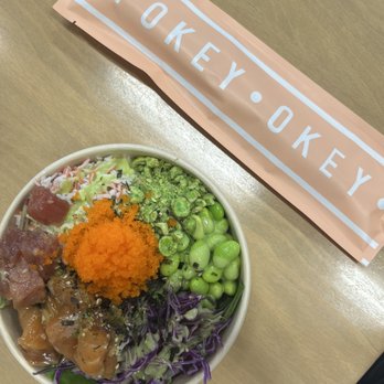 Pokey Okey - Small green bowl ($14.66 after tax) - Poke Near Me - Vancouver, British Columbia