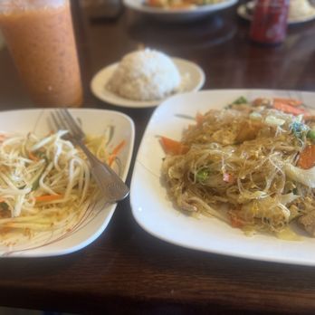 Thai Asian Cuisine - Papaya salad and glass noodle stir fry - Thai Near Me - St. Louis, Missouri Thai Asian Cuisine - Papaya salad and glass noodle stir fry - Thai Near Me - St. Louis, Missouri
