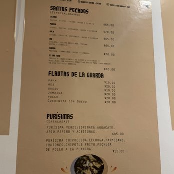 San Taco - Menu - Santos Pecados, Flautas, Purísimas - Tacos Near Me - México, D.F., DIF