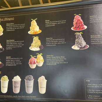 Oakobing - Menu as of 10/10/2023! - Ice Cream & Frozen Yogurt Near Me - Pasadena, California