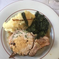 Carré de porc , épinards, purée