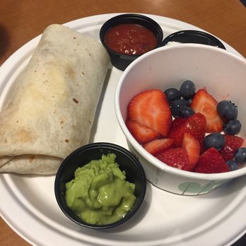 Sports Page Pub - Breakfast burrito with fruit bowl - Sports Bars Near Me - Seattle, Washington