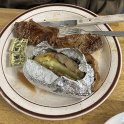 Dickinson Family Restaurant - NY Steak with baked potato