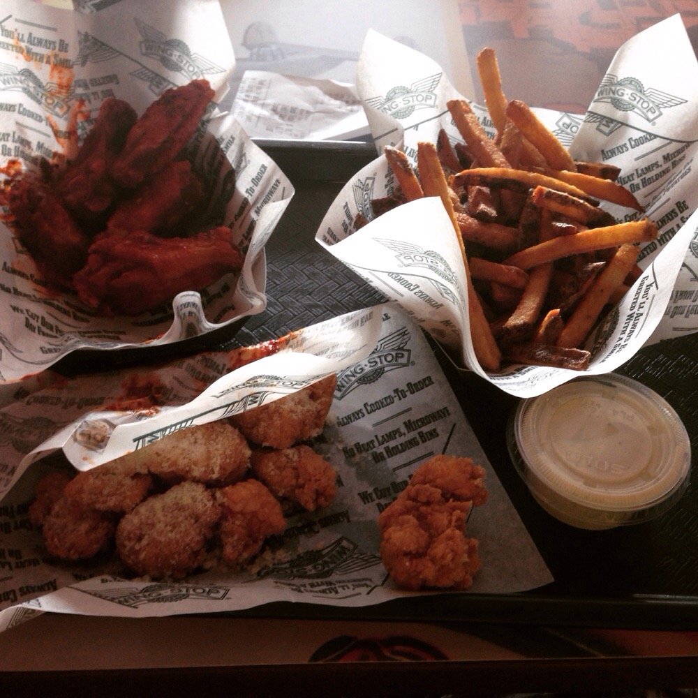 Wingstop - Boneless Garlic Parmesan, Classic Cajun, and fries. - Chicken Wings Near Me - West Jordan, Utah Wingstop - Boneless Garlic Parmesan, Classic Cajun, and fries. - Chicken Wings Near Me - West Jordan, Utah