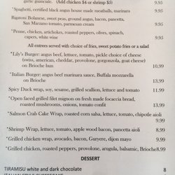 Lily's Bistro - Menu
