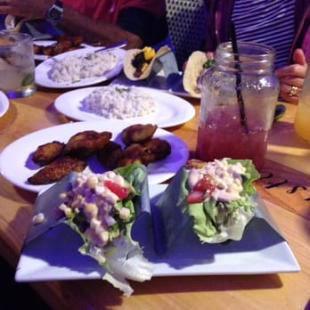 Rumba - Gluten free rasta tacos, plantains, coconut risotto, and "Bigga" sangria... Yum! - Caribbean Near Me - Hampton Bays, New York Rumba - Gluten free rasta tacos, plantains, coconut risotto, and "Bigga" sangria... Yum! - Caribbean Near Me - Hampton Bays, New York