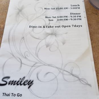 Smiley Thai To Go - Le Menu - Thai Near Me - Largo, Florida Smiley Thai To Go - Le Menu - Thai Near Me - Largo, Florida