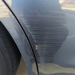 Took the paint right off of my car and you can see the scratches the scrubber brushes did. Took the paint right off of my car and you can see the scratches the scrubber brushes did.