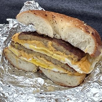 Beach Shack - Sausage egg and cheese on everything bagel. - Bagels Near Me - Point Pleasant Beach, New Jersey