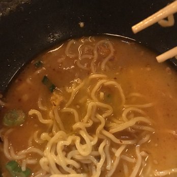 RAMEN-SAN - Nearly empty bowl of Kimchi Fried Chicken Ramen - Ramen Near Me - Chicago, Illinois RAMEN-SAN - Nearly empty bowl of Kimchi Fried Chicken Ramen - Ramen Near Me - Chicago, Illinois