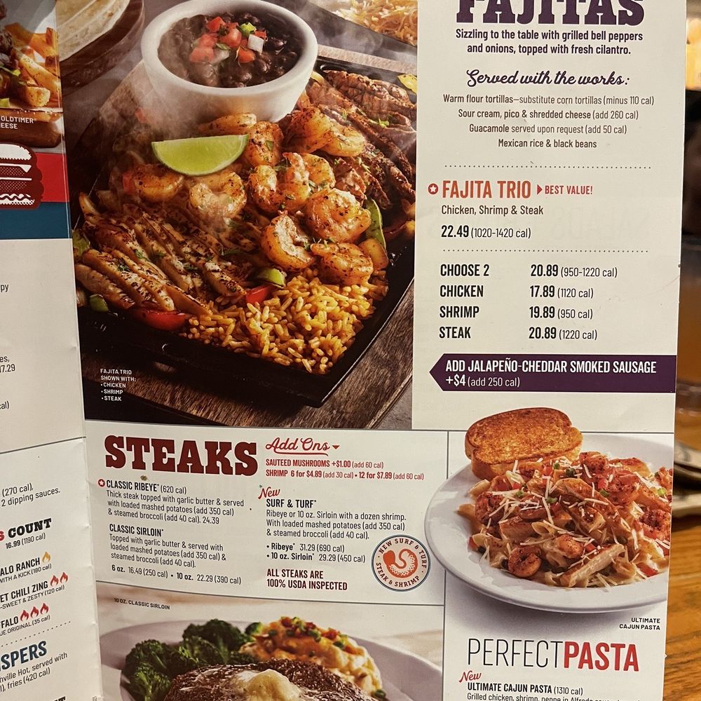 Chili's - Menu 12/20/2023 - Tex-Mex Near Me - Manteca, California