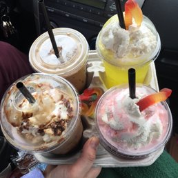 Just got these drinks from T & S expresso. The drinks are delicious, and very kid friendly. Best mocha I've had in a very long time.
