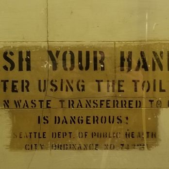 Panama Hotel Tea & Coffee House - Wonder how long this has been posted in the restroom - Coffee & Tea Near Me - Seattle, Washington Panama Hotel Tea & Coffee House - Wonder how long this has been posted in the restroom - Coffee & Tea Near Me - Seattle, Washington