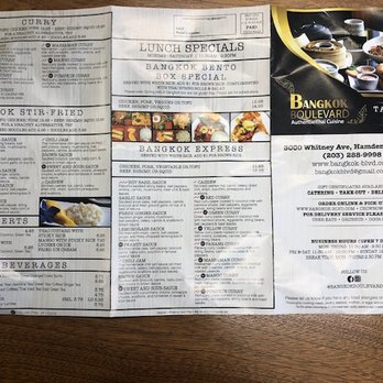 Bangkok Boulevard - Takeout Menu (back) - Thai Near Me - Hamden, Connecticut