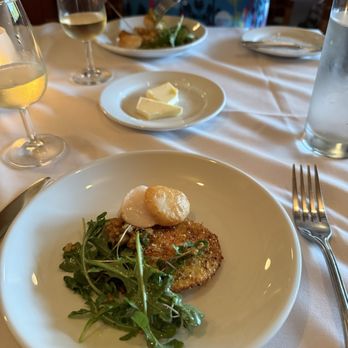 Wink - Scallops with fried green tomato - New American Near Me - Austin, Texas Wink - Scallops with fried green tomato - New American Near Me - Austin, Texas